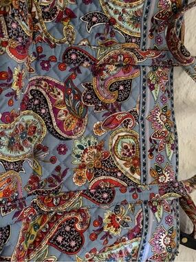 Blue Paisley Printed Quilted Tote